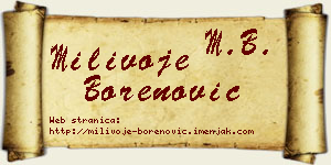 Milivoje Borenović vizit kartica